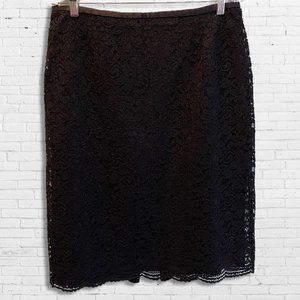Loft Dressy Black Lace Pencil Skirt | Size 14 | Perfect for holiday parties!
